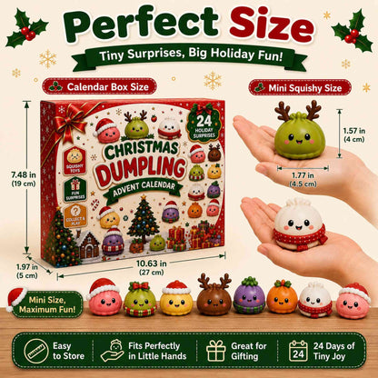 🎁2026 Christmas Advent Calendar, 24 Days Mini Squishy Toys, Kawaii Dumpling Surprise Countdown Design, Christmas Gift for Girls/Boys
