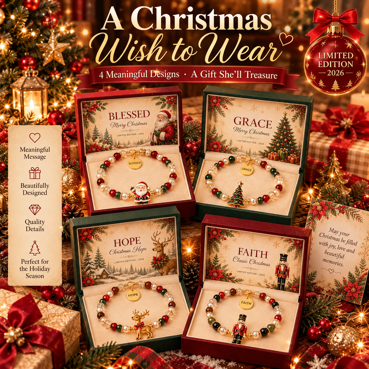🎁 GET ALL 4 — Complete Christmas Bracelet Gift Set