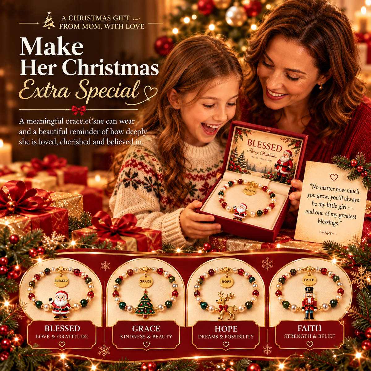 Christmas Blessings Bracelet Gift Set – A Meaningful Gift from the Heart
