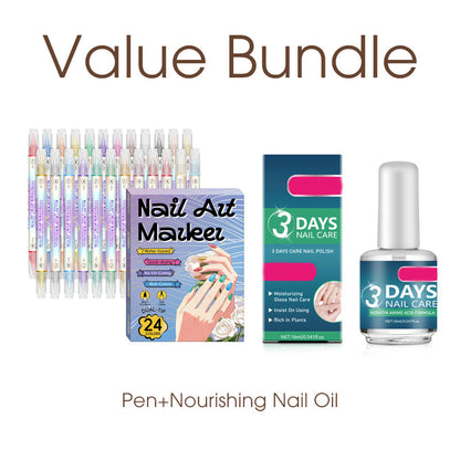 💅🖌️24‑Colors Dual‑Ended Nail Art Pens‑DIY Manicure Drawing Set